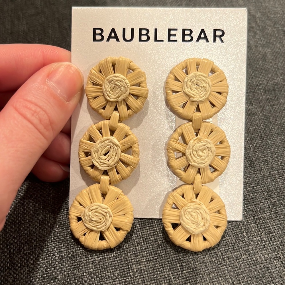 Baublebar Raffia Three Drop earrings New